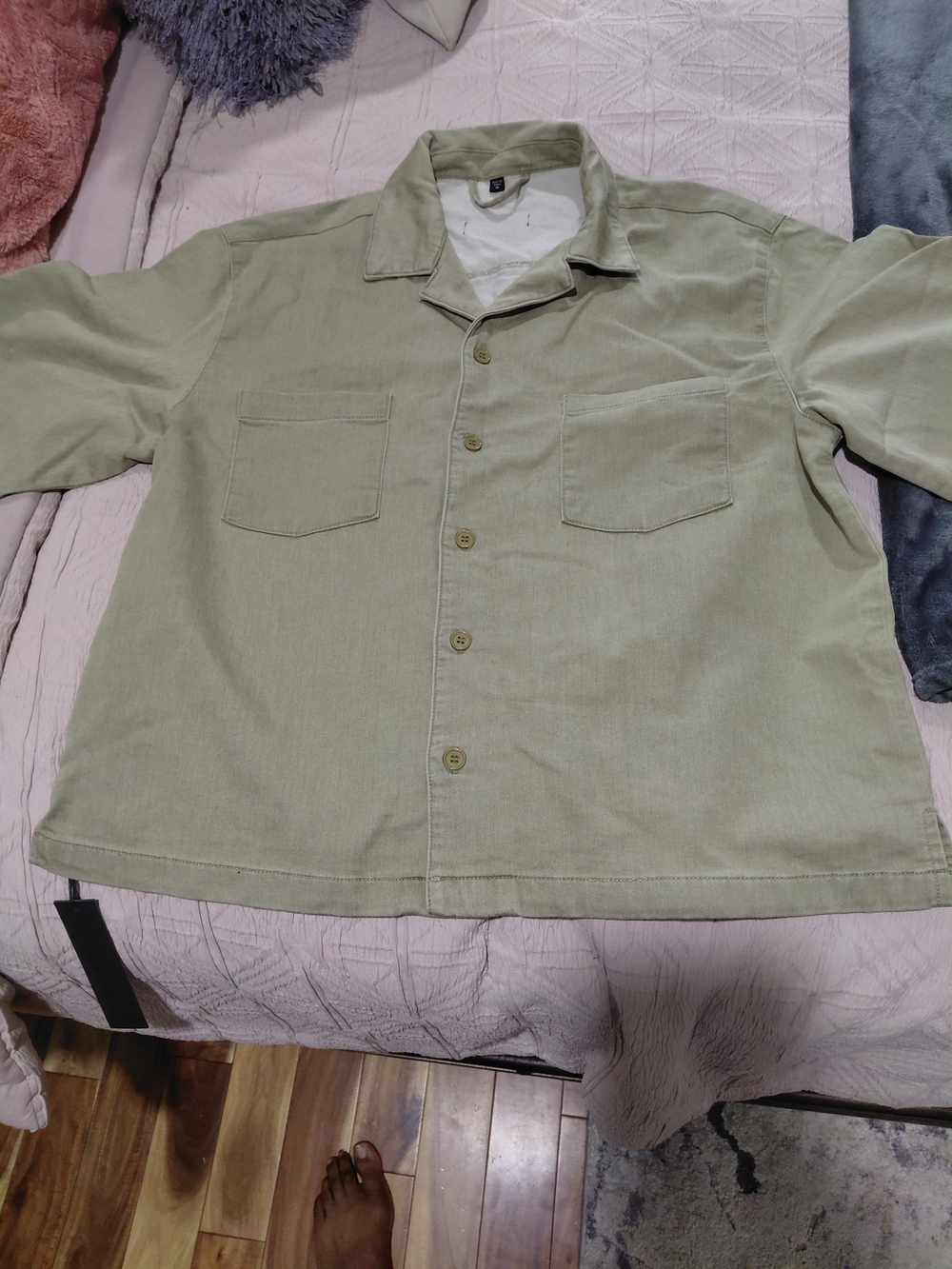 Men's Overshirt Jacket in Light Sage Green